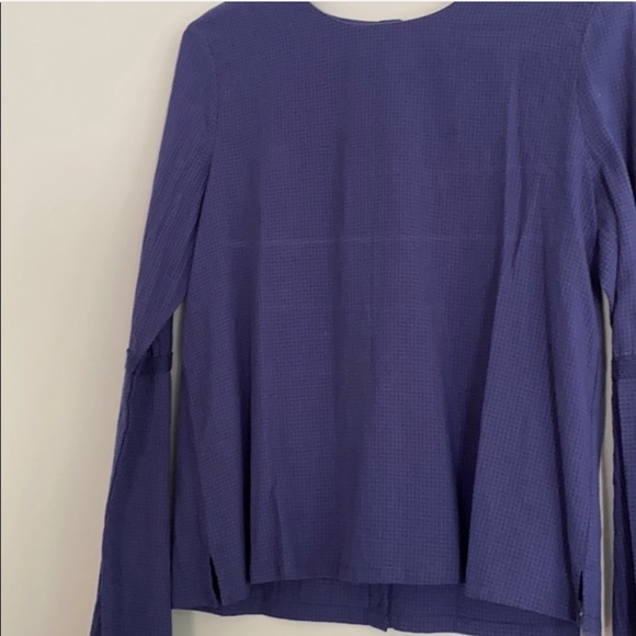 MO:VINT Dusty Blue Bell Sleeve Top - Picture 8 of 9